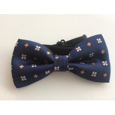 Vlinderstrik blauw wit geel Bloem design